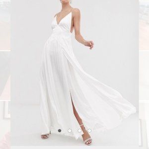 new ASOS double slit satin wedding dress us 4